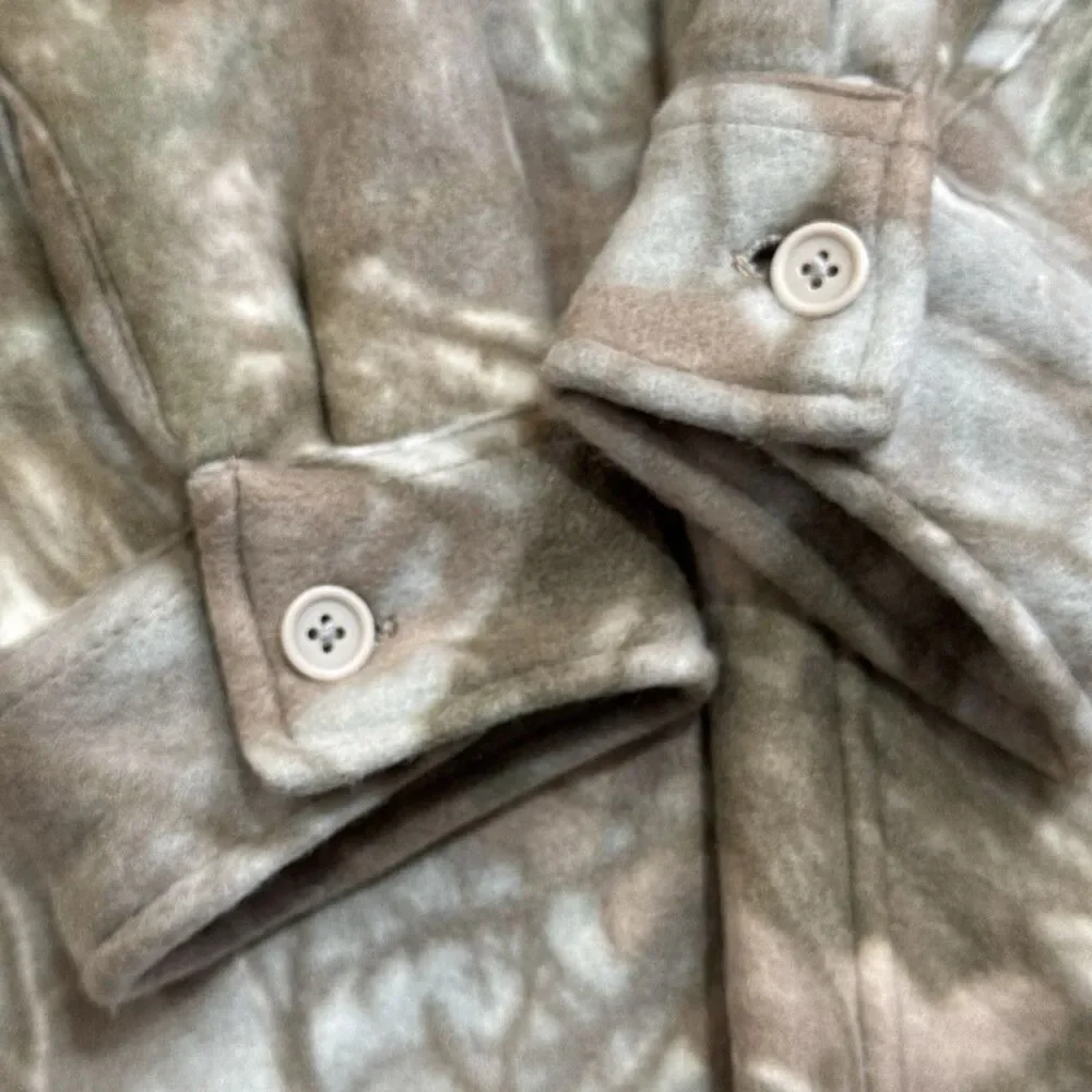 NWT Camo Sherpa Lined Shacket Jacket M‎ Button Front Original Deluxe Supply